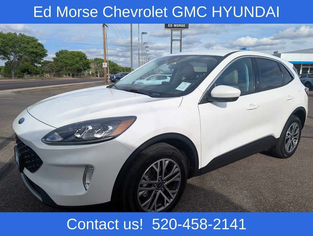 2022 Ford Escape SEL in White — front three-quarter view