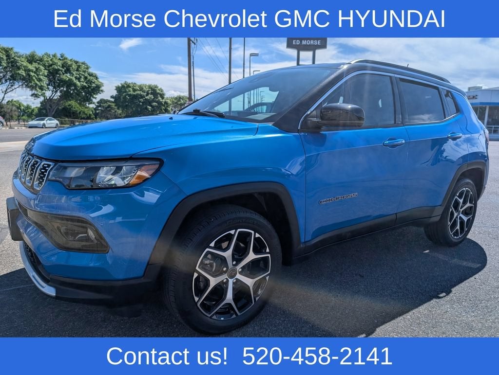 2025 Jeep Compass Limited 4x4 in Blue — front three-quarter view