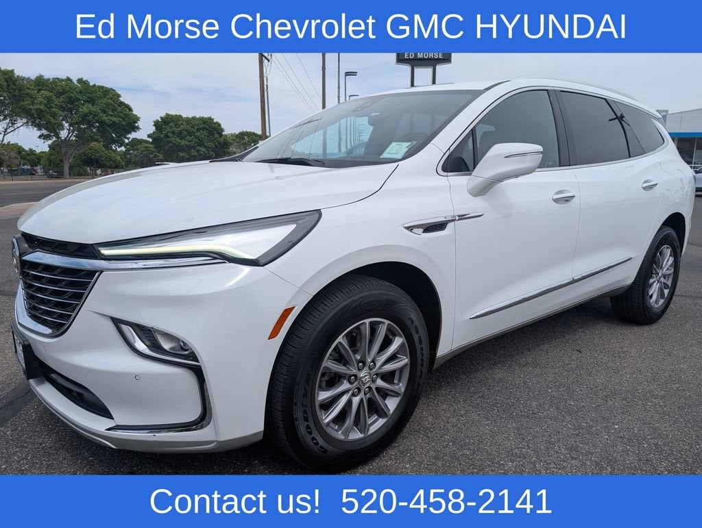 2024 Buick Enclave Premium in Summit White — front three-quarter view